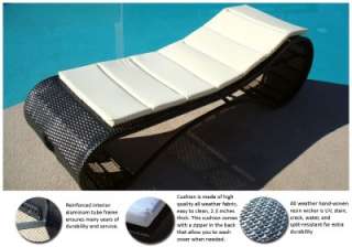 Patio Pool Outdoor LOUNGE CHAISE Chair Lounger +CUSHION  