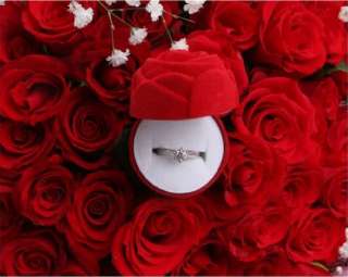 Romantic Love Gift Rose Ring Case Jewelry Box 10PCS/LOT  