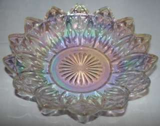 Carnival Glass Clear Iridescent Bowl  