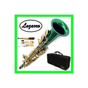  NEW Band Green/Gold Soprano Saxophone/Sax Lazarro+11 Reeds,Case 