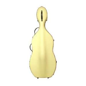   Tonareli Fiberglass Cello Case w/Wheels  Yellow Musical Instruments