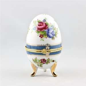   Trinket Box, Porcelain Eggs, Ceramic Egg Trinket Boxes: Home & Kitchen