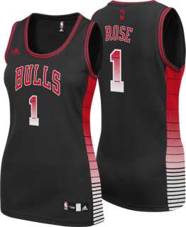 Derrick Rose Jersey Womens adidas Vibe Black #1 Chicago Bulls Jersey 