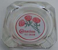 Vintage Glass Advertising Ashtray Carnation Ice Cream  