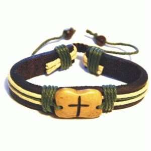 Leather Jute Cross Bracelet Jewelry