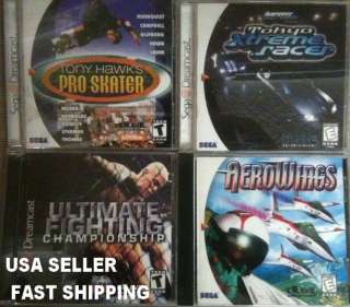 Sega Dreamcast Games Tony Hawk Skater Ultimate Fighting Aerowings 