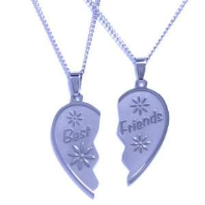 Best Friends Necklaces   Stainless Steel   2 Pendants   2 Chains (with 