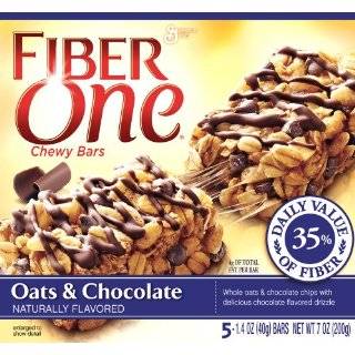 Fiber One Chewy Bars, Oats & Chocolate, 5 Count Boxes (Pack of 12) by 