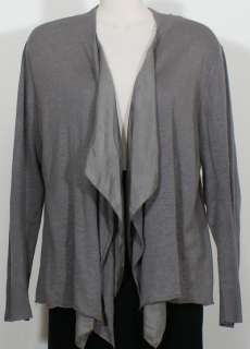 NWT EILEEN FISHER Smoke Linen Silk Jersey Cardigan XL Cascading  