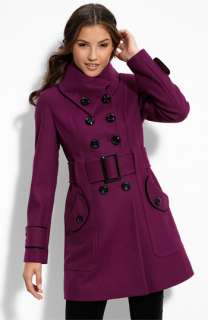 Miss Sixty Envelope Collar Wool Blend Coat  