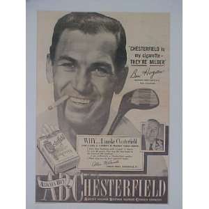 Ben Hogan National Open Golf & PGA Champion 1948 Chesterfield 