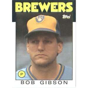  1986 Topps # 499 Bob Gibson Milwaukee Brewers Baseball 