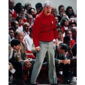  Bobby Knight Autographed Yelling On Sideline Vertical 
