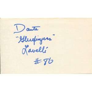 Dante Gluefingers Lavelli Autographed 3x5 Card   Sports 