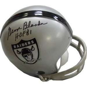 George Blanda signed Raiders Mini Helmet 1963 TB HOF factory defect