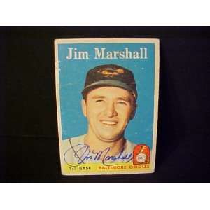 Jim Marshall Baltimore Orioles #441 1958 Topps Autographed Baseball 