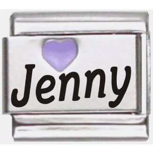  Jenny Purple Heart Laser Name Italian Charm Link Jewelry
