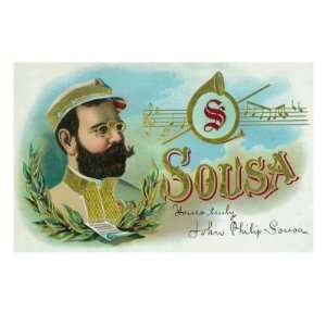  Sousa Brand Cigar Box Label, John Philip Sousa, American 