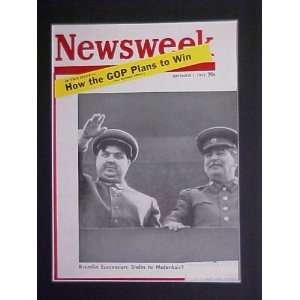 Joseph Stalin & Georgi Malenkov September 1, 1952 Newsweek Magazine 