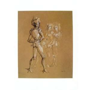  Male And Two Temptations by Leonor Fini. Best Quality Art 