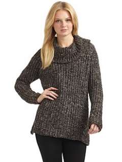 525 america   Shaker Tweed Cowlneck Sweater