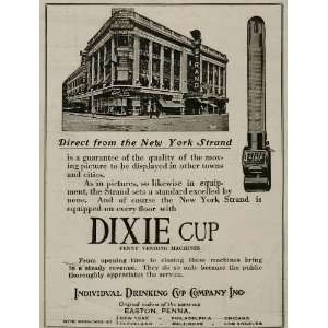 1922 Ad Dixie Cup Mark Strand Theatre Silent Film NYC   Original Print 