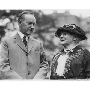 1924 photo Mother Jones graphic. President Coolidge and Mother Jones 
