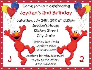 Personalized Elmo Birthday Party Invitations  