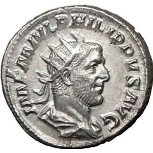 PHILIP I Arab 246AD Ancient Authentic Rare Silver Roman Coin AEQUITAS 