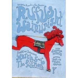  Rufus Wainwright Fillmore Concert Poster 2004 F611