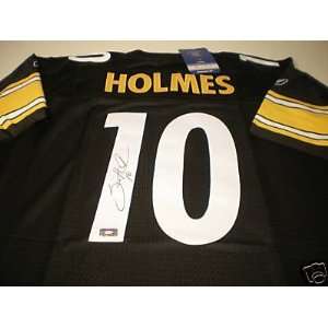 Santonio Holmes Autographed Pittsburgh Steelers Black Reebok Jersey
