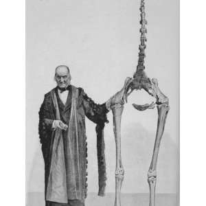 Sir Richard Owen Poses Beside the Skeleton of a Moa Photographic 