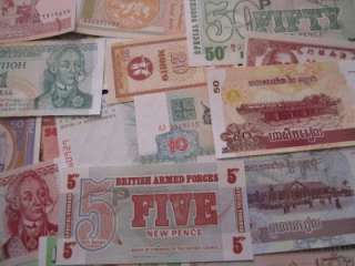 Uncirculated World Paper Money Foreign Currency Bills Notes $  