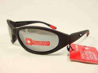 Foster Grant Black Polarized sunglasses reduce glare side red Wake 