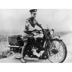  T E Lawrence (Lawrence of Arabia) Sitting on His Motorbike 