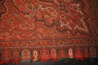 1850s FRENCH THICK PAISLEY SHAWL 69 SQUARE  