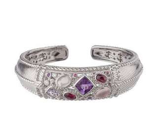   Ripka Purples Pinks Multi gemstone Cuff Bracelet Avg sold out $443 NIB