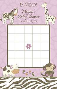   Cocalo Jacana Baby Shower BINGO Cards   Monkey, Zebra, Giraffe  