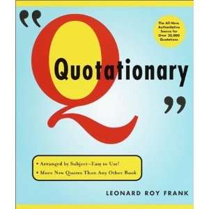   House Websters Quotationary [Paperback] Leonard Roy Frank Books
