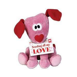 Puppy Dog with Red Heart Nose ~ Plush Animal Toy ~ Valentines Day 