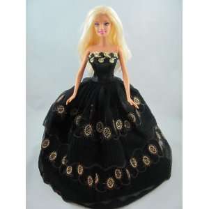   Black Doll Dress Fit 11.5 Barbie Dolls (No Doll) Toys & Games