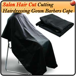 140x120cm Salon Hairdressing Gown Barbers Cape Black  