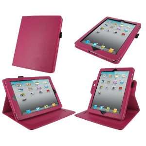 rooCASE Dual Axis (Magenta) Leather Folio Case Cover with 