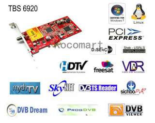 New TBS6920 PCI E DVB S2 HD Satellite TV Receiver Card  