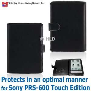  Black Folio Leather Case for Sony eBook Reader PRS 600 
