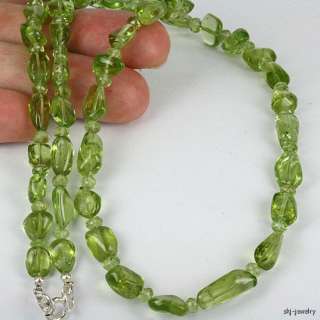 Natural Pakistani Peridot Gemstone Bead Necklace  