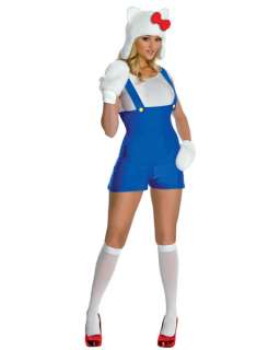 Sexy Womens Hello Kitty Blue Romper Costume  