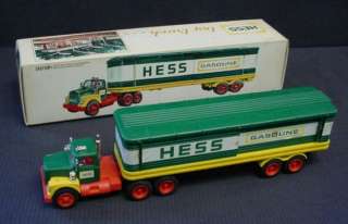 1977 HESS TOY TRUCK & TRAILER W/ BARRELS NMIB MUST SEE  