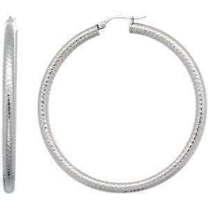   4x58mm Tiny Crisscross Design Tube Snap down Extra Large Hoop Earrings