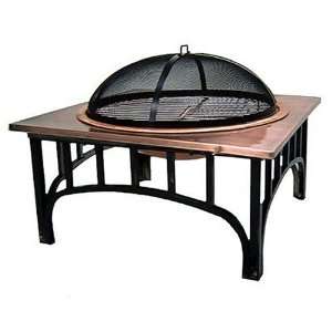   Well Traveled SHCSFPCOCOS Square Copper Fire Pit Patio, Lawn & Garden